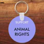 動物権利キーチェーン、青 キーホルダー (正面)