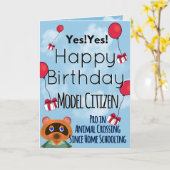 動物横断誕生日カード カード (黄色い花)