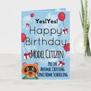 動物横断誕生日カード カード