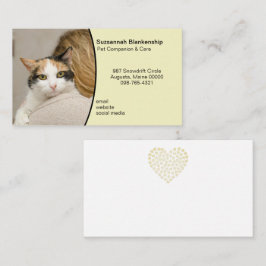 動物気にカスタム写真パステルイエロー背景 名刺