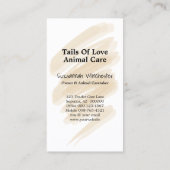 動物気にプロフェッショナル垂直方向の写真を追加 名刺 (裏面)