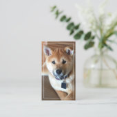 動物気にプロフェッショナル垂直方向の写真を追加 名刺 (スタンド正面)