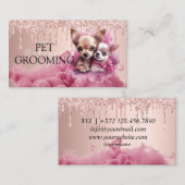 動物気にペットグルーミングスパサロン子犬 名刺 (正面/裏面)