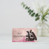 動物気にペットグルーミングスパサロン子犬 名刺 (スタンド正面)