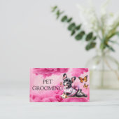 動物気にペットグルーミングスパサロン子犬 名刺 (スタンド正面)