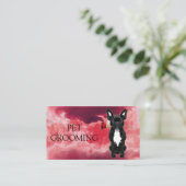 動物気にペットグルーミングスパサロン子犬 名刺 (スタンド正面)