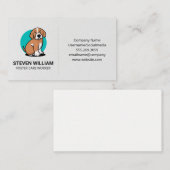 動物気に |シェルター |かわいい犬の座るロゴ 名刺 (正面/裏面)