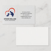 動物気に |シェルター |犬の人物のロゴ 名刺 (正面/裏面)