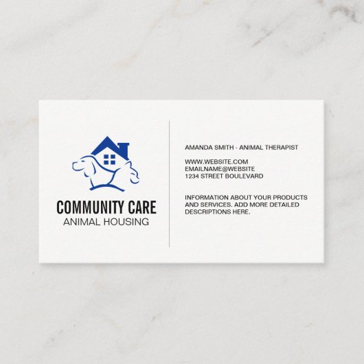 動物気に |ペット座り 名刺 (正面)