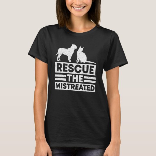 動物活動家救出動物保護権 Tシャツ (正面)