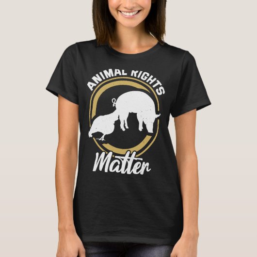 動物活動家救出動物保護権 Tシャツ (正面)