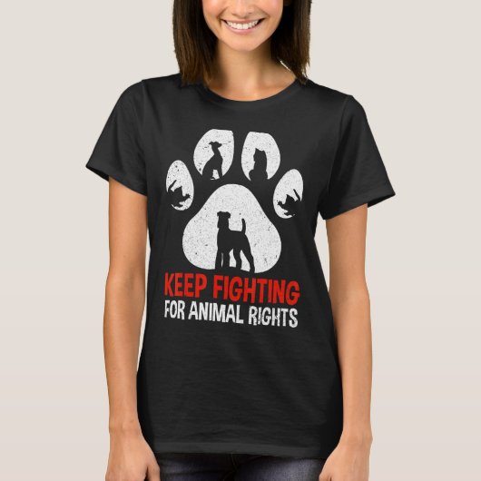動物活動家救出動物保護権 Tシャツ (正面)