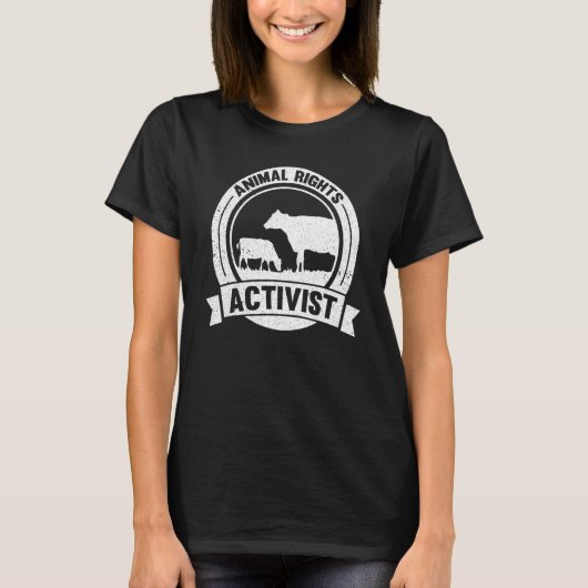 動物活動家救出動物保護権 Tシャツ (正面)