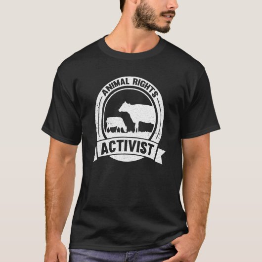 動物活動家救出動物保護権 Tシャツ (正面)