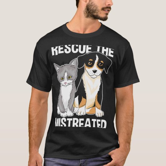 動物活動家救出動物保護権 Tシャツ (正面)