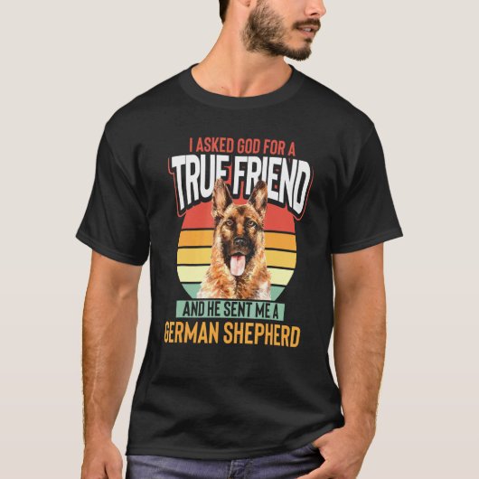 動物犬の友人ドイツの羊飼い Tシャツ (正面)