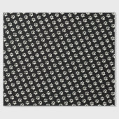 動物犬猫の足のプリントパターン黒及び白 ラッピングペーパー (フラット)