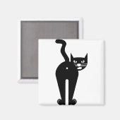 動物猫哺乳動物シルエット マグネット (正面/裏面)