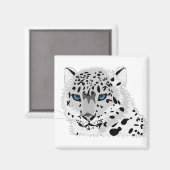 動物猫豹ユキヒョウ野生猫 マグネット (正面/裏面)