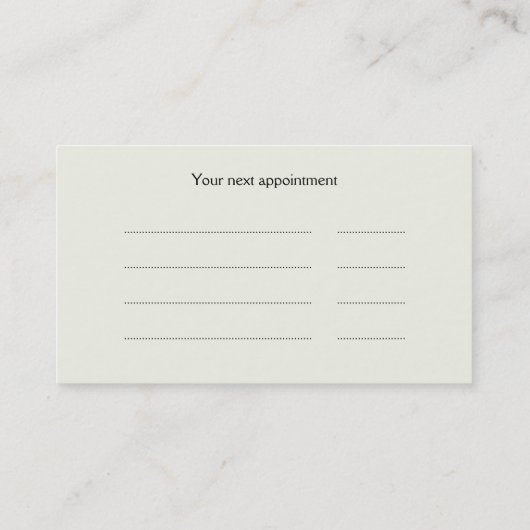 動物獣医アポイントメント 予約カード (裏面)