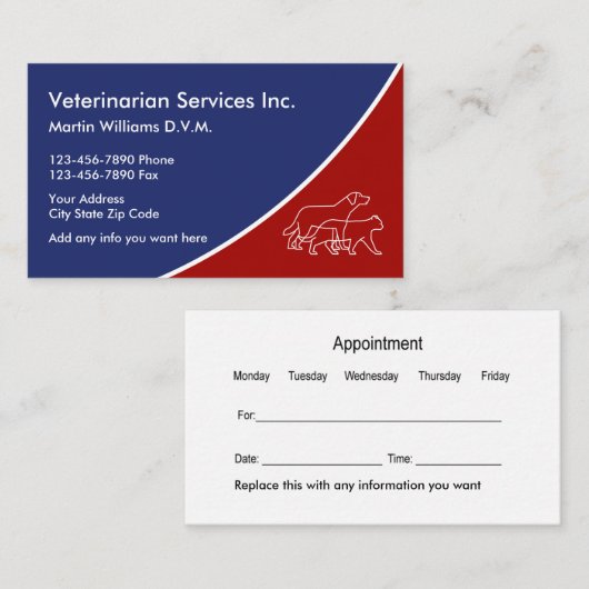 動物獣医名刺 名刺 (正面/裏面)