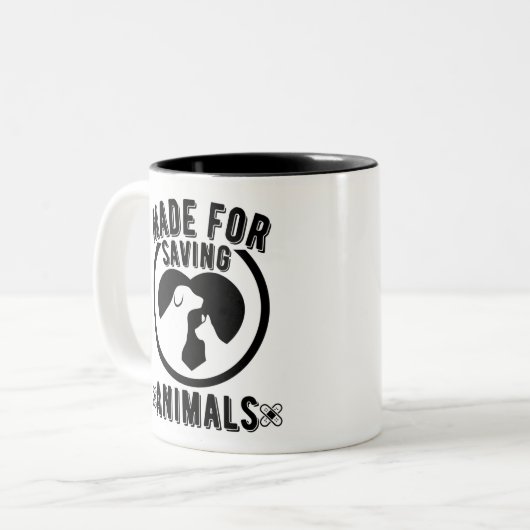 動物獣医救獣医の獣医のために作られる ツートーンマグカップ (正面左)