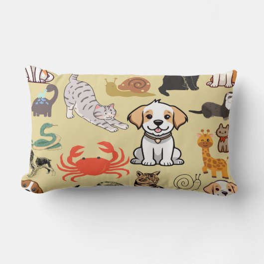 動物王国のカドル:クリッタークルー腰枕 ランバークッション (正面)