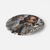 動物王国オートクチュールゼブラ ペーパープレート (アングル)