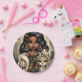 動物王国オートクチュールヒョウ ペーパープレート (パーティー)