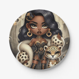 動物王国オートクチュールヒョウ ペーパープレート