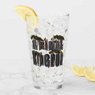 動物王国写真のロゴと野生動物 タンブラーグラス