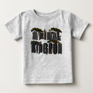 動物王国写真のロゴと野生動物 ベビーTシャツ