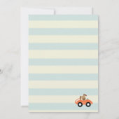 動物玩具列車および飛行機男の赤ちゃんシャワー 招待状 (裏面)