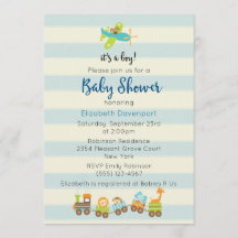 動物玩具列車および飛行機男の赤ちゃんシャワー