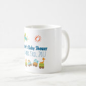 動物玩具列車と飛行機の赤ちゃんシャワー コーヒーマグカップ (正面右)