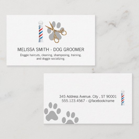 動物理容師 名刺 (正面/裏面)