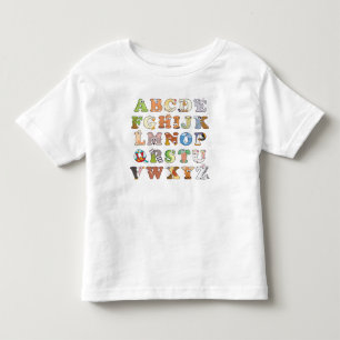 動物用アルファベット文字ABC 学's トドラーTシャツ