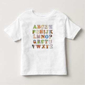 動物用アルファベット文字ABC 学's トドラーTシャツ