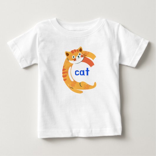 動物用アルファベットC ベビーTシャツ (正面)