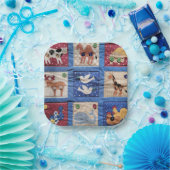 動物用キルトデザイン ペーパープレート (パーティー)