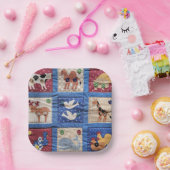 動物用キルトデザイン ペーパープレート (パーティー)