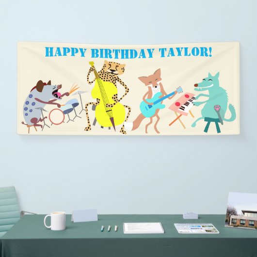 動物用ミュージシャン群誕生日 横断幕 (トレードショー)