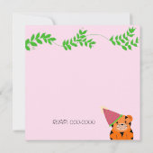 動物用帽子パーティー誕生日招待状 招待状 (裏面)