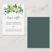 動物用水彩赤ちゃんシャワーおむつラッフルチケット エンクロージャーカード (正面/裏面)