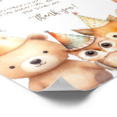 動物男女兼用の赤ちゃんシャワーおむつラッフル ポスター (角)