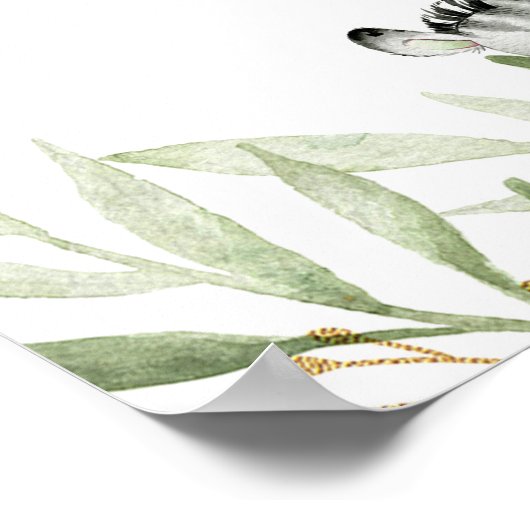 動物男女兼用の赤ちゃんシャワー歓迎サイン ポスター (角)