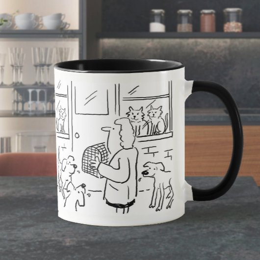動物病院のイラスト入りコーヒーマグ マグカップ