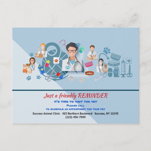 動物病院の予約リマインダー ポストカード (正面)