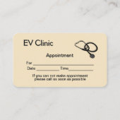 動物病院の予約案内カード  業務用名刺 予約カード (裏面)