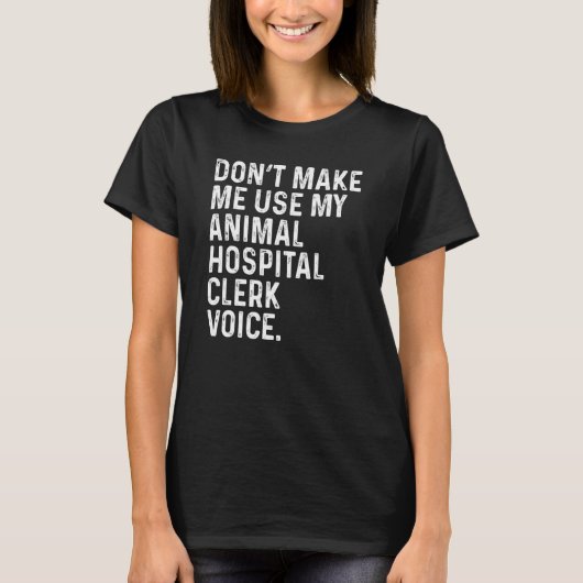 動物病院の受付の声を使わせないで F Tシャツ (正面)